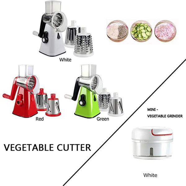 STOMART.CO.UK Ultimate Vegetable Cutter & Mini Grinder Combo Kitchen Free Text