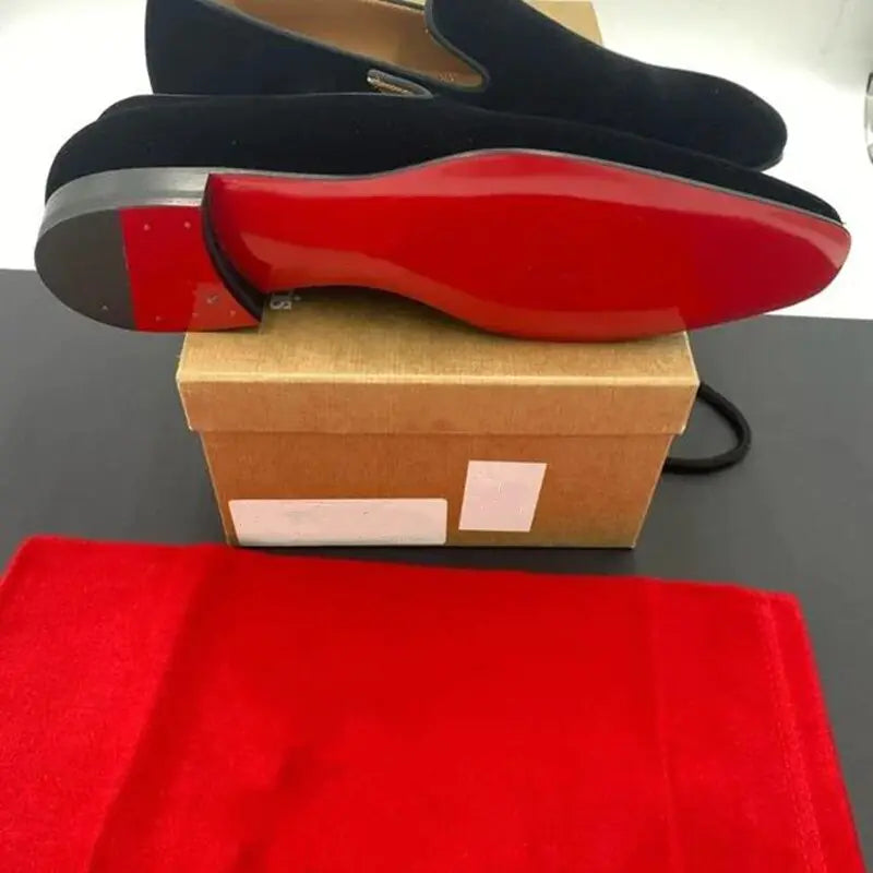 Men's Red Bottom Classic Leather Loafers