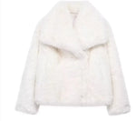 Stylish Thicken Lapel Plush Coat