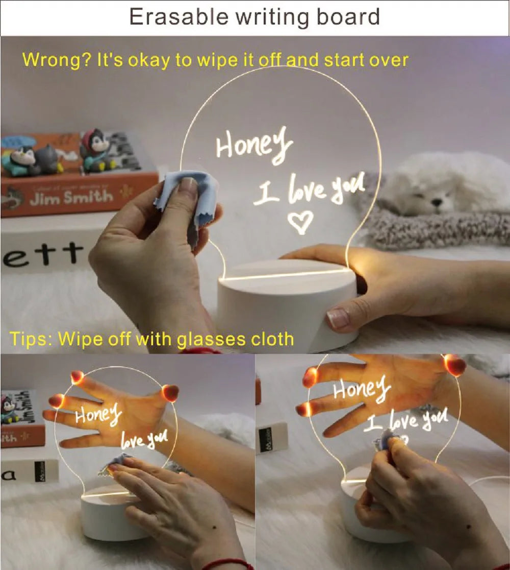 Creative Changing Memo Board LED Lamp