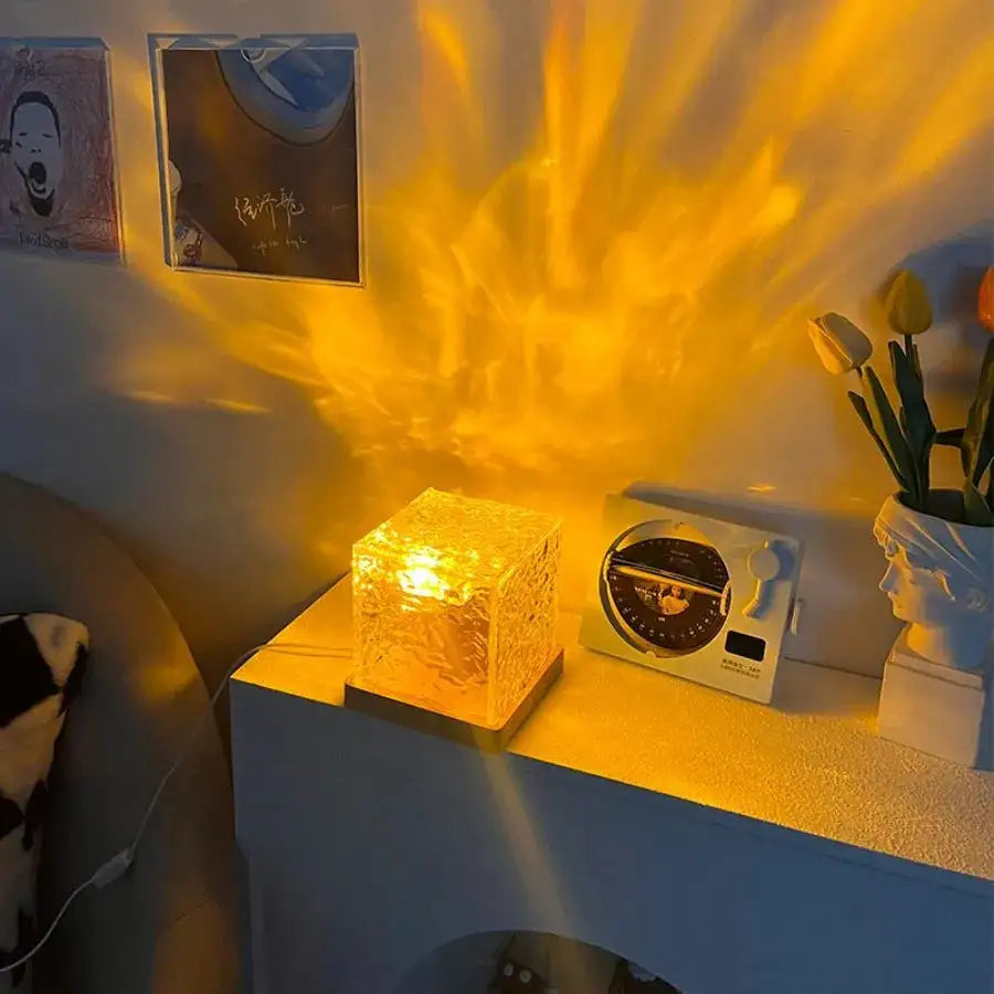 Dynamic Flame Cube Home Decor Lamp