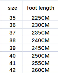 Women's Air Cushion Tennis Gym Sneakers Size Chart