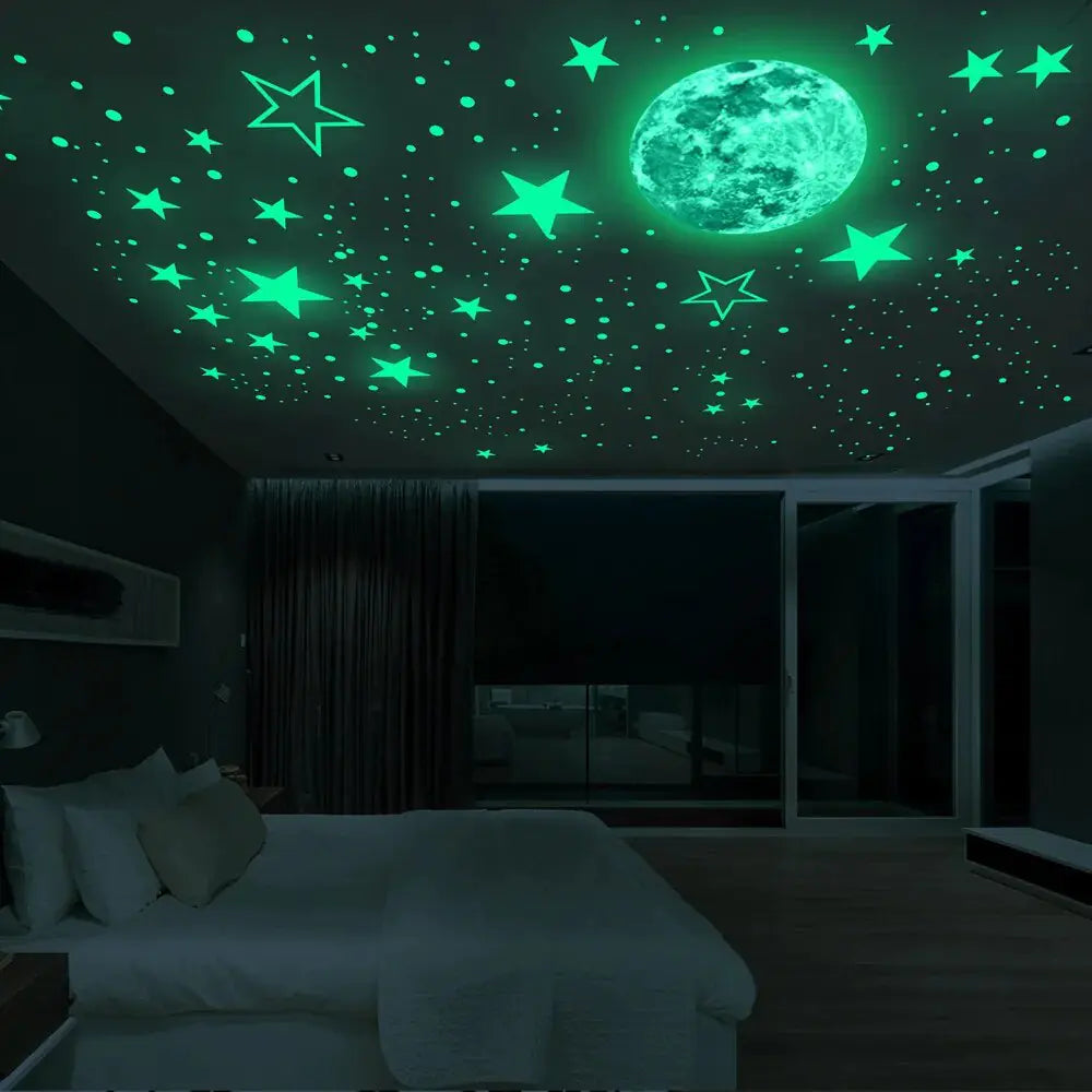 Luminous Moon Stars Wall Stickers