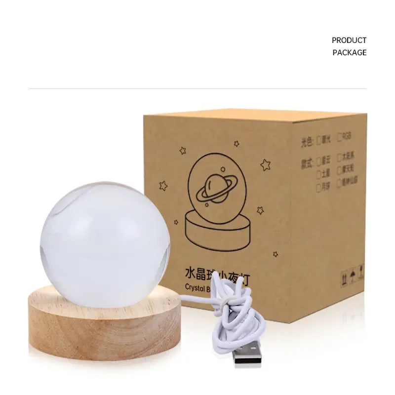 Galaxy Astronaut Crystal Night Light 