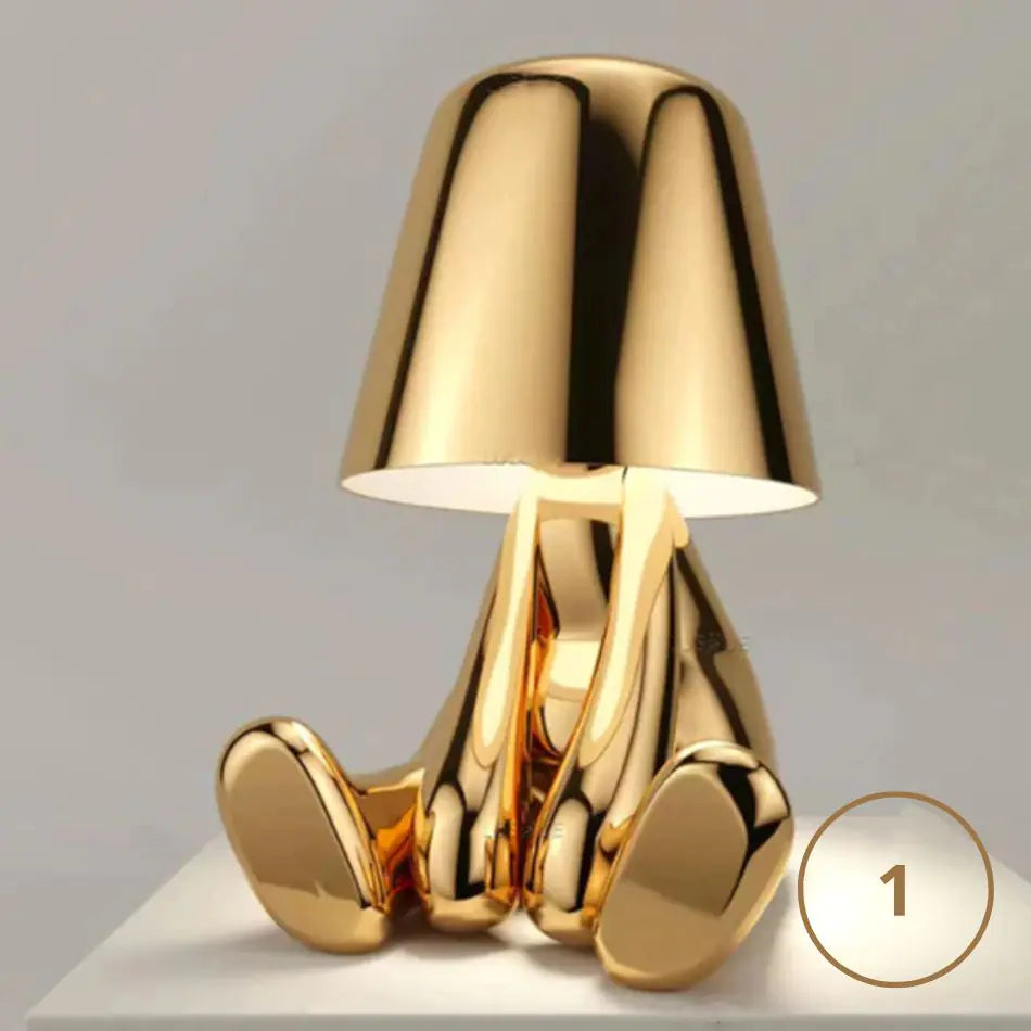 Thinker Little Golden Man Table Lamp