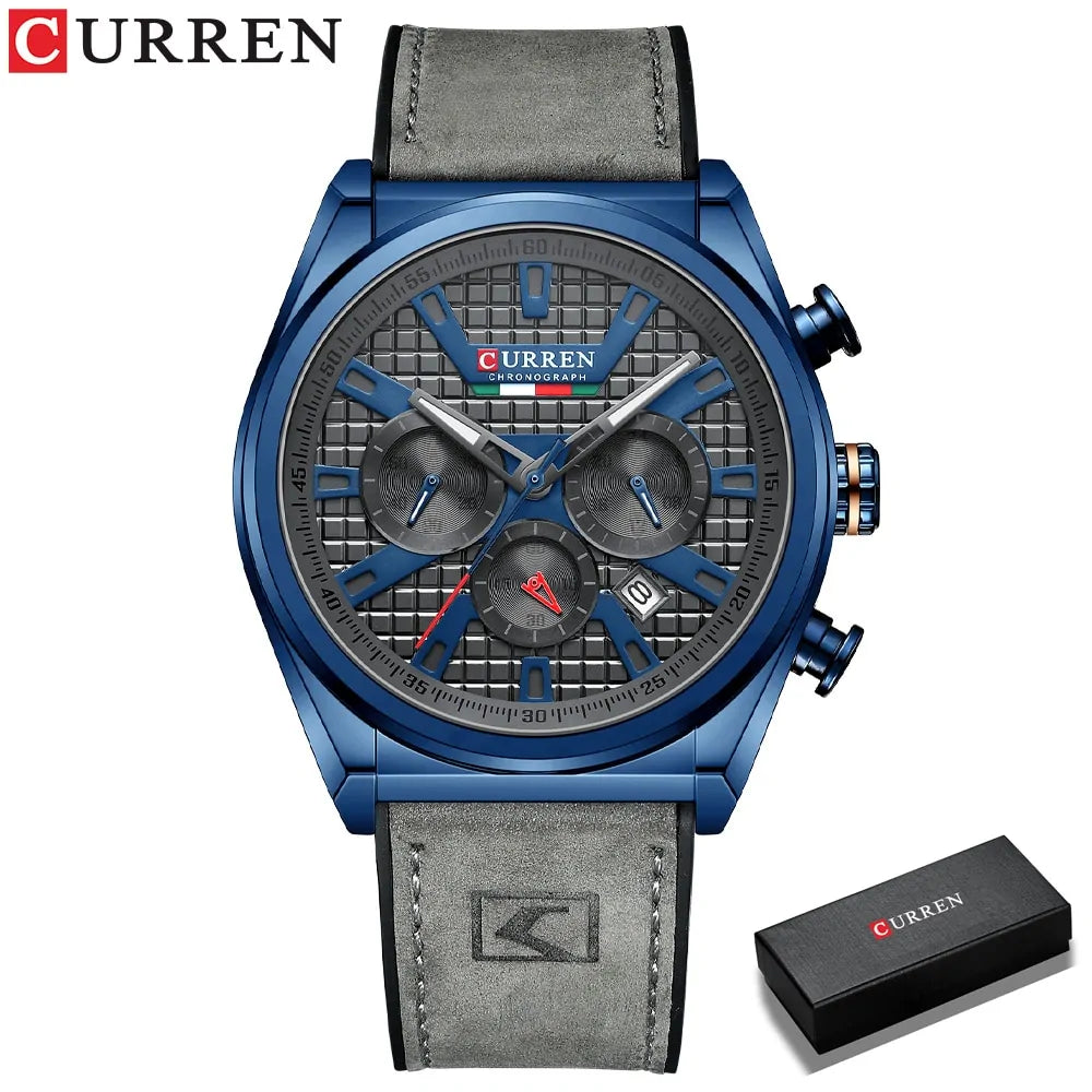 Men's Trendy Quartz Leather Wristwatch