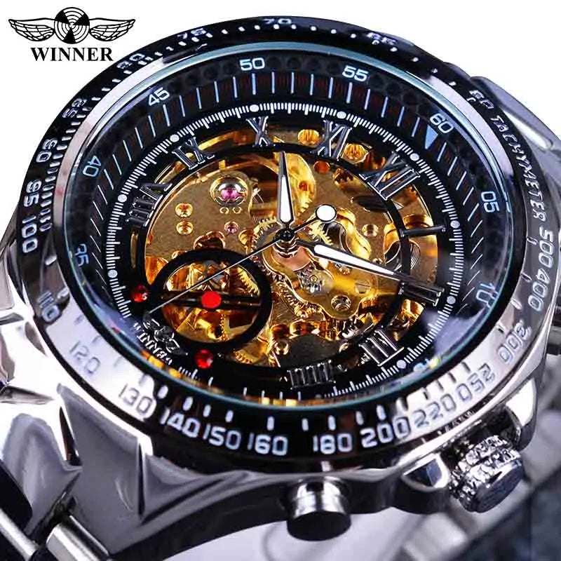 Men's Mechanical Sport Gold Watch