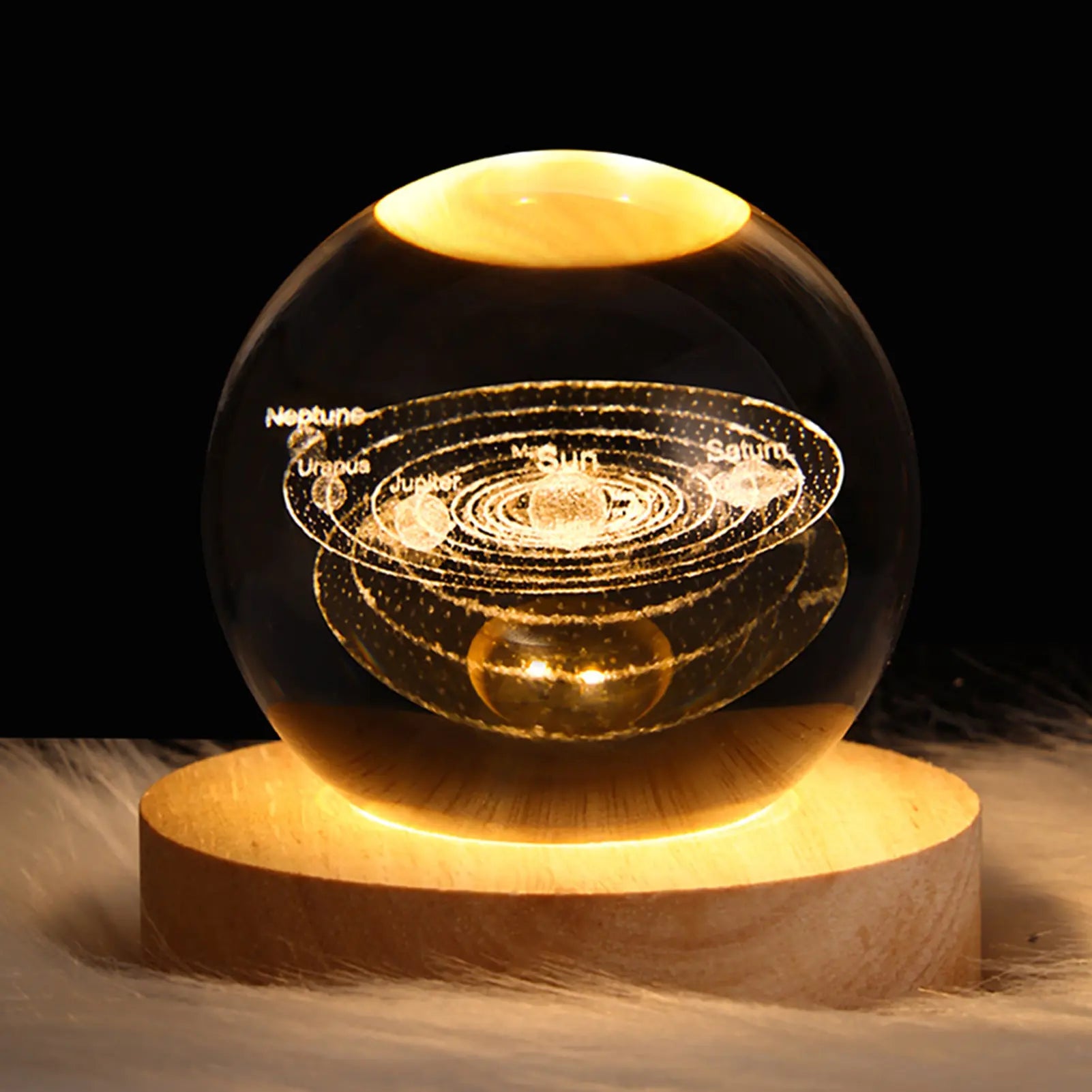 3D Engraved Images Crystal Sphere Lamp