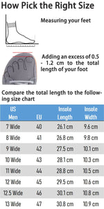 Wide Minimalist Barefoot Sneakers Size Chart