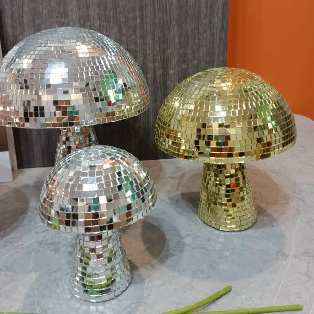 Glittering Glass Disco Mushroom Orbs