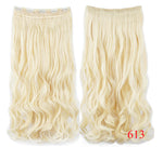 Two long wavy blonde hair extension wefts shown front and back on a white background, with small clip attachments visible on one piece and the color number “613” in the corner.