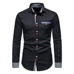 Men's Patchwork Slim Fit Formal Shirt